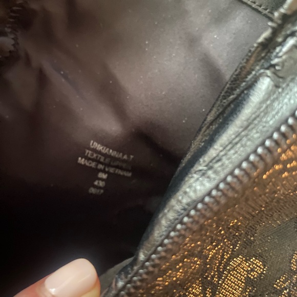 UNISA Black Lace and Gold Ankle Boots - Picture 7 of 9